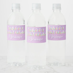 Étiquette Pour Bouteilles D'eau Rainbow Sparkle Parties scintillant Fille fête d'a