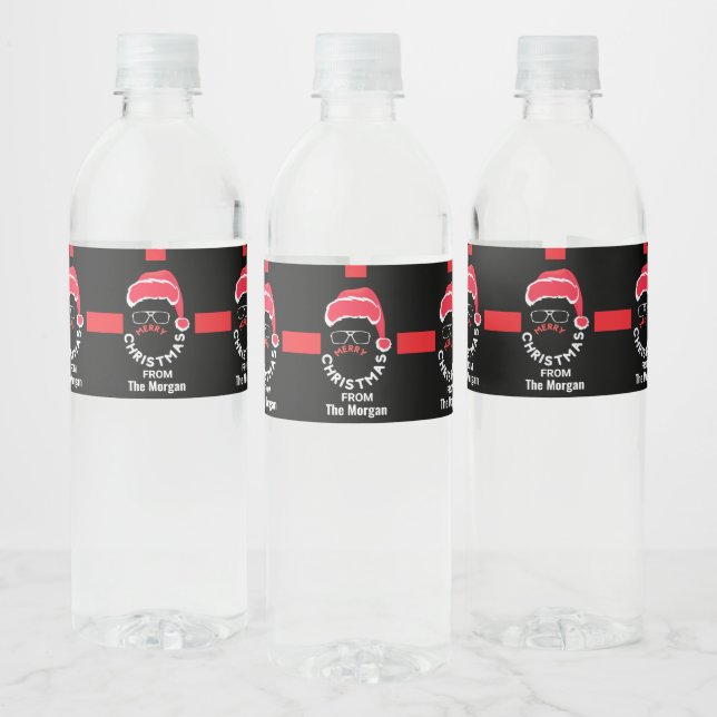 Étiquette Pour Bouteilles D'eau Red Black Noël (Bouteilles)