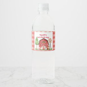 Étiquette Pour Bouteilles D'eau Red En vichy Farm Premier Anniversaire Boire Étiqu