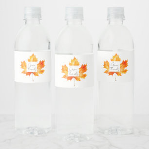 Étiquette Pour Bouteilles D'eau Remerciez Fall Leaves Thankgiving