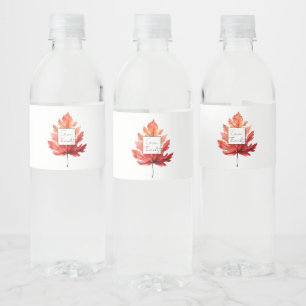 Étiquette Pour Bouteilles D'eau Remerciez Red Fall Leaf Thankgiving