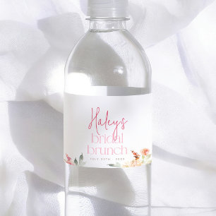 Étiquette Pour Bouteilles D'eau Repas de mariage floral rose Déjeuner de mariage S