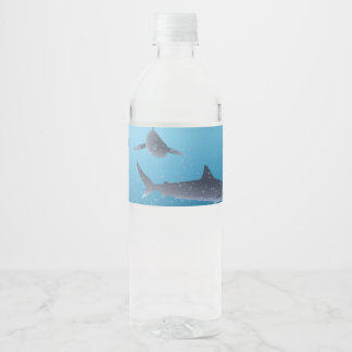 Étiquette Pour Bouteilles D'eau Requins