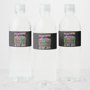 Étiquette Pour Bouteilles D'eau Retour à l'école Rétro Enseigner est mon truc 80s