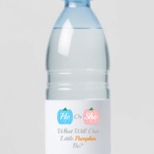 Étiquette Pour Bouteilles D'eau Révélation du sexe de la citrouille d'automne