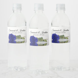 Étiquette Pour Bouteilles D'eau Romantique Royal Blue ou Cobalt Rose Mariage éléga