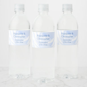 Étiquette Pour Bouteilles D'eau Rose Design Mariage couleur bleu