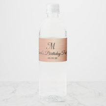 Rose Gold Black Monogramme Mariage Anniversaire