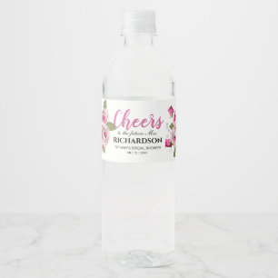 Étiquette Pour Bouteilles D'eau Rose Lily Pearl Mariage rose
