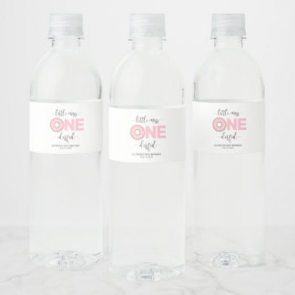 Étiquette Pour Bouteilles D'eau Rose Mignonne Petite Miss 1er Anniversaire
