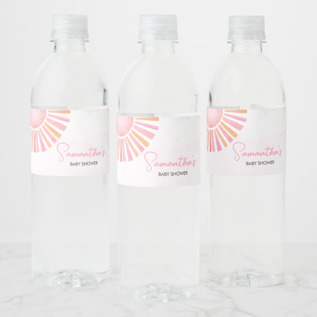 Étiquette Pour Bouteilles D'eau Rose Un Petit Rayon De Soleil (Bouteilles)