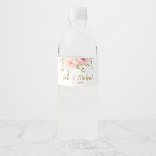 Étiquette Pour Bouteilles D'eau Roses rose vif Vintage Mariage floral