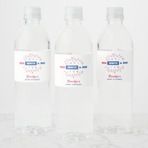 Étiquette Pour Bouteilles D'eau Rouge Blanc Et Dû 4 Juillet Baby shower Patriotiqu