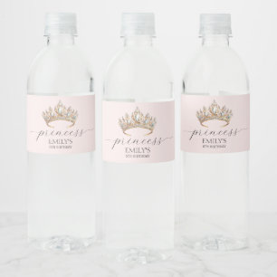 Étiquette Pour Bouteilles D'eau Royal Princess Crown Girl Birthday Party