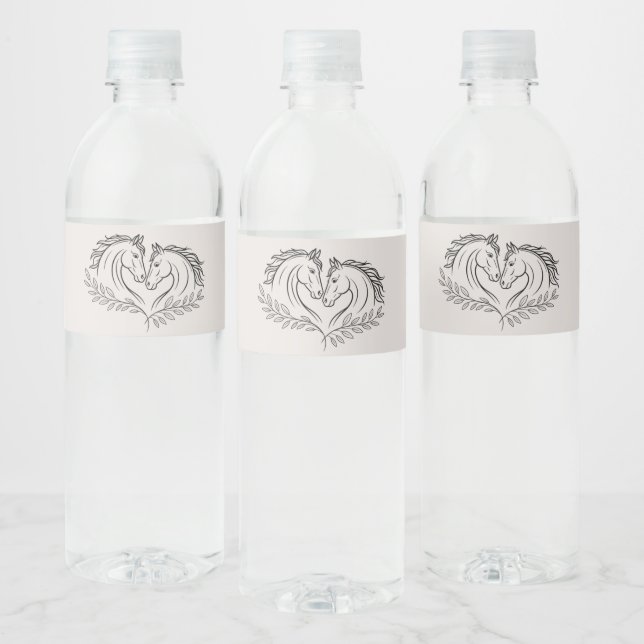 Étiquette Pour Bouteilles D'eau Rustic Horse Country Western Mariage élégant (Bouteilles)