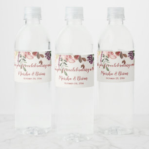 Étiquette Pour Bouteilles D'eau Rustique Boho Automne Mariage bouteille d'eau Étiq