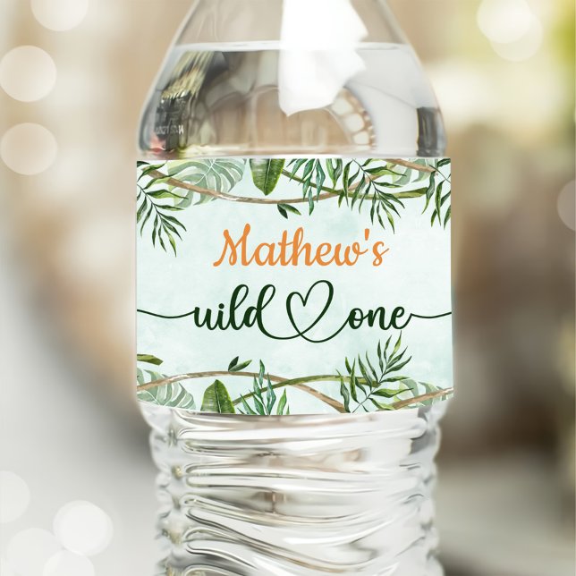 Étiquette Pour Bouteilles D'eau Safari Wild One 1er anniversaire (Créateur téléchargé)