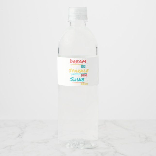 Étiquette Pour Bouteilles D'eau Shine Bright (Devant)