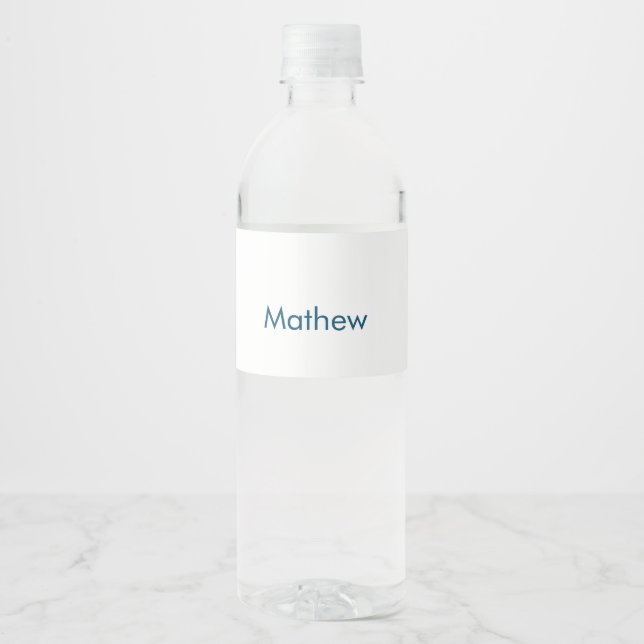 Étiquette Pour Bouteilles D'eau simple initiale lettre monogramme ajoutez votre no (Devant)