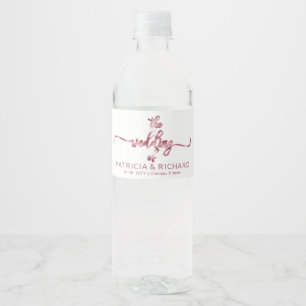 Étiquette Pour Bouteilles D'eau Simple Mariage Élégant Calligraphie