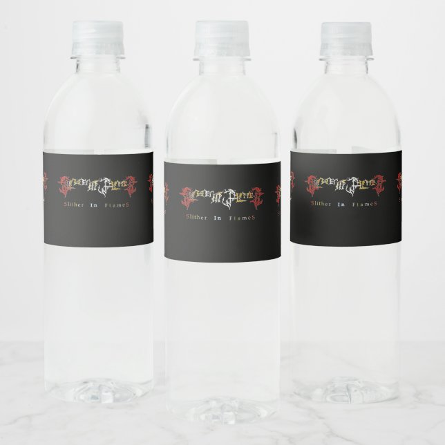 Étiquette Pour Bouteilles D'eau Slider Dans Les Flames (Bouteilles)