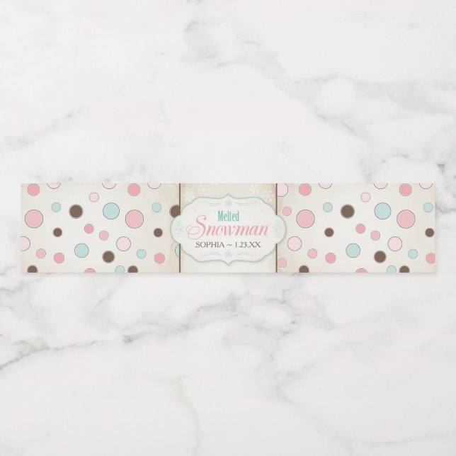 Étiquette Pour Bouteilles D'eau Snowman fondu ~ Hiver Anniversaire Favoriser (Étiquettes simples)