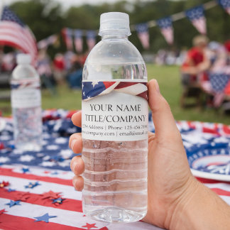 Étiquette Pour Bouteilles D'eau Société de drapeau américain Nom de l'entreprise