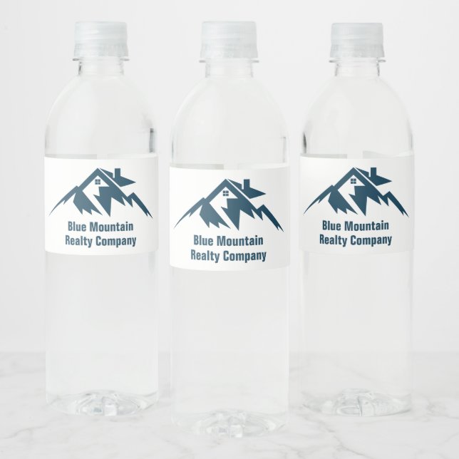 Étiquette Pour Bouteilles D'eau Société immobilière Mountain Marketing personnalis (Bouteilles)