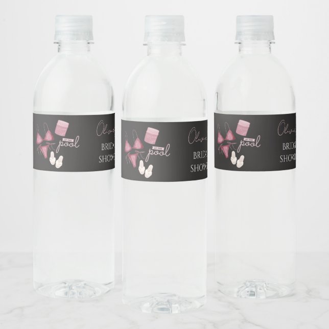 Étiquette Pour Bouteilles D'eau Soirée de piscine de la mariée chic boho (Bouteilles)