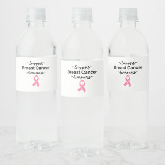 Étiquette Pour Bouteilles D'eau Soutien à la sensibilisation au cancer du sein Rub