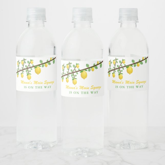 Étiquette Pour Bouteilles D'eau Squeeze Lemon principal Baby shower neutre pour le (Bouteilles)