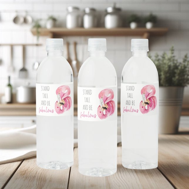 Étiquette Pour Bouteilles D'eau Stand Exotique Moderne Haut Et Être Fabuleux Flama (Créateur téléchargé)