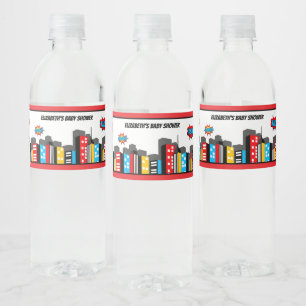 Étiquette Pour Bouteilles D'eau Superhero dynamique