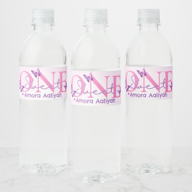 Étiquette Pour Bouteilles D'eau Sweet ONE Afro Puff Baby Girl 1er anniversaire (Bouteilles)