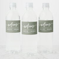 Taupe Green Welcome Lettering Mariage personnalisé