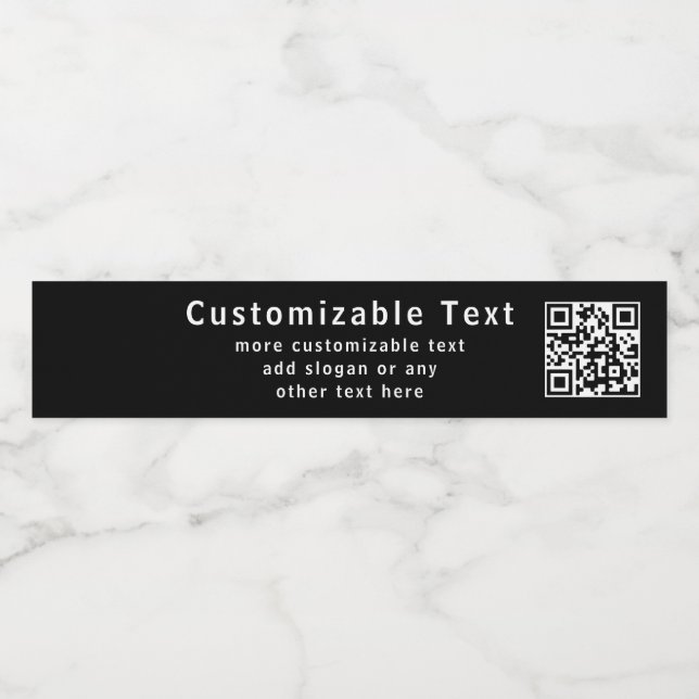 Étiquette Pour Bouteilles D'eau Téléchargez votre propre code QR et texte modifiab (Étiquettes simples)