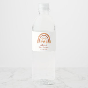 Étiquette Pour Bouteilles D'eau Terracotta pêche bohème arc-en-ciel Baby Shower