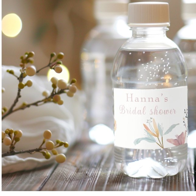 Étiquette Pour Bouteilles D'eau thé fête nuptiale (Créateur téléchargé)