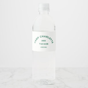 Étiquette Pour Bouteilles D'eau Thème Camping Bachelorette Forêt Green Crest