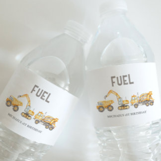 Étiquette Pour Bouteilles D'eau Thème de construction
