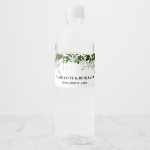 Étiquette Pour Bouteilles D'eau Thème de verdure Mariage botanique