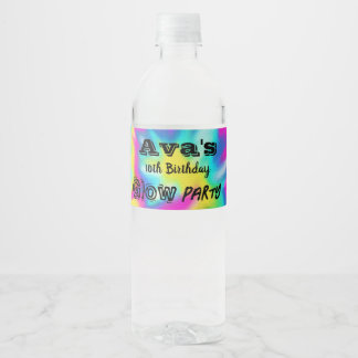 Étiquette Pour Bouteilles D'eau Tie Dye Fête d'anniversaire