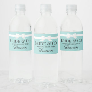 Étiquette Pour Bouteilles D'eau Tiffany Inspired Bride & Co Beverage Bottle Label 