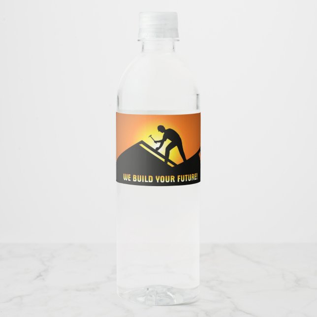 Étiquette Pour Bouteilles D'eau Toit (Devant)