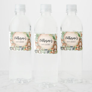 Étiquette Pour Bouteilles D'eau Tranche de bois de la forêt Baby Shower