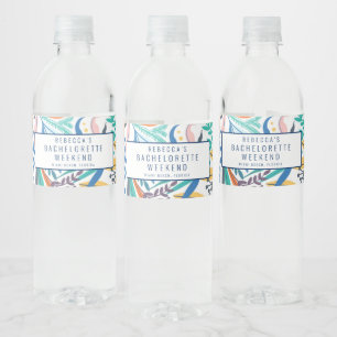 Étiquette Pour Bouteilles D'eau Tropical Floral Beach Bachelorette Week-end Getawa