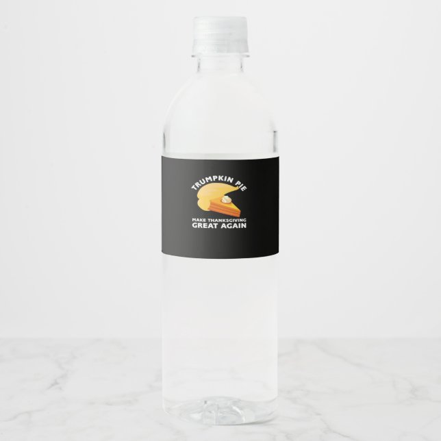 Étiquette Pour Bouteilles D'eau Trumpkin Pie Rendre Thanksgiving Grand à nouveau,  (Devant)