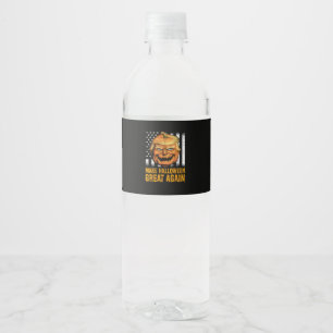 Étiquette Pour Bouteilles D'eau Trumpkin Usa drôle Rendre Halloween grand