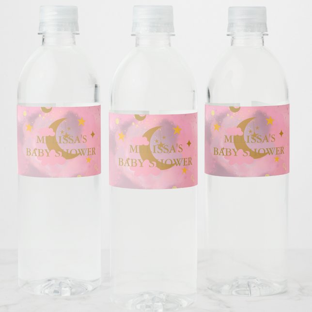 Étiquette Pour Bouteilles D'eau Twinkle Twinkle Little Star Rose Personnalisé (Créateur téléchargé)