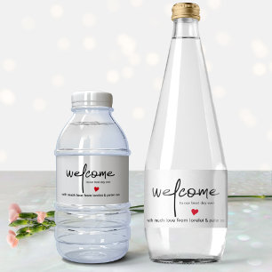 Étiquette Pour Bouteilles D'eau Typographie Minimaliste Chic Avec Mignonne Motif C